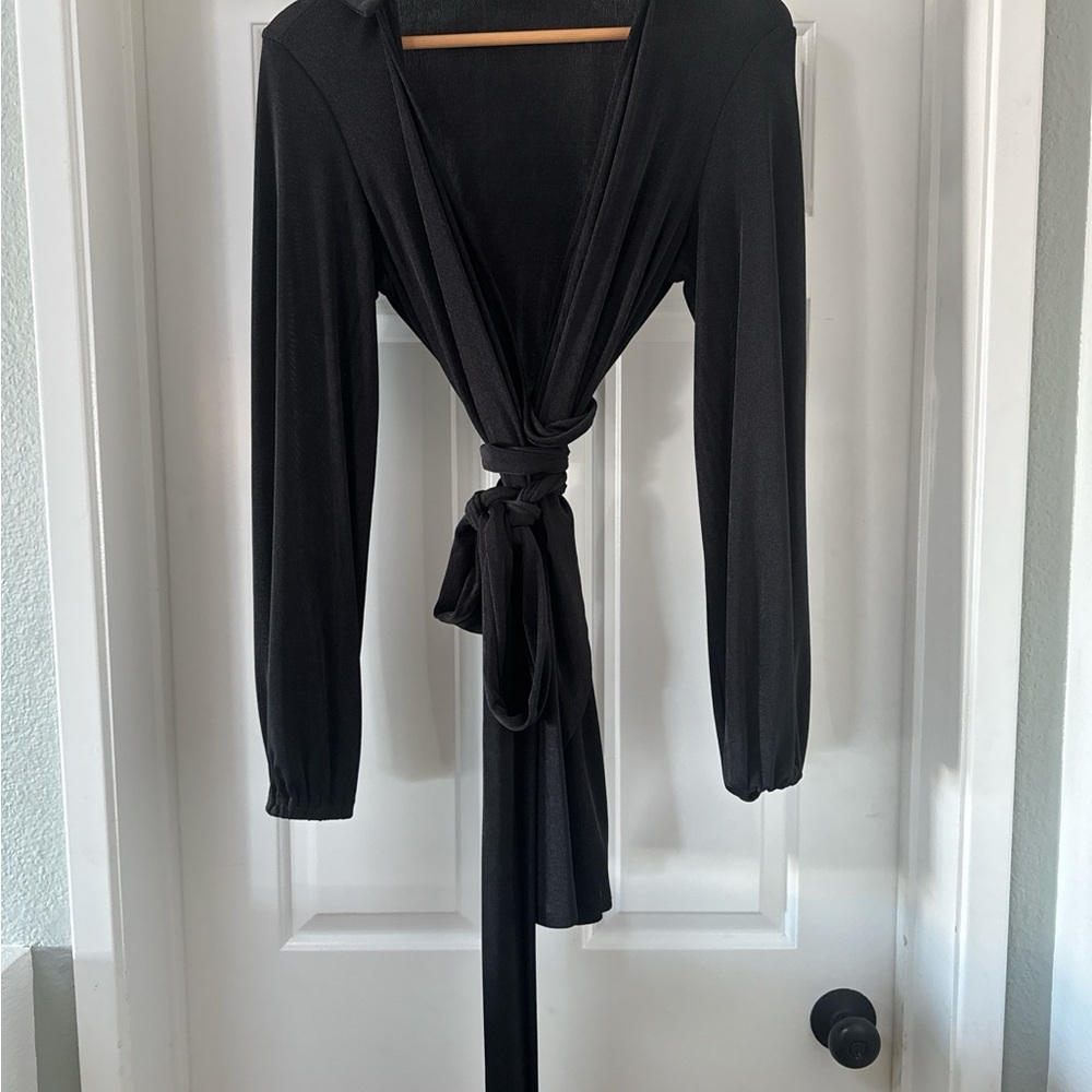 Princess Polly Black Wrap Dress